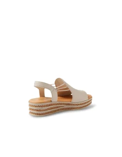 Cobra Almond Leather Platform Sandals