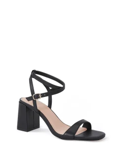 COLETTE Black Leather Block Heel