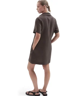 COLLARED LINEN DRESS