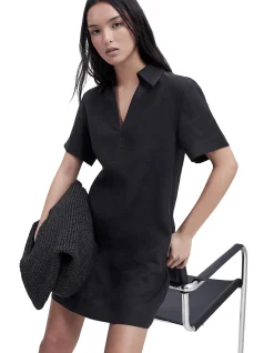 COLLARED LINEN DRESS