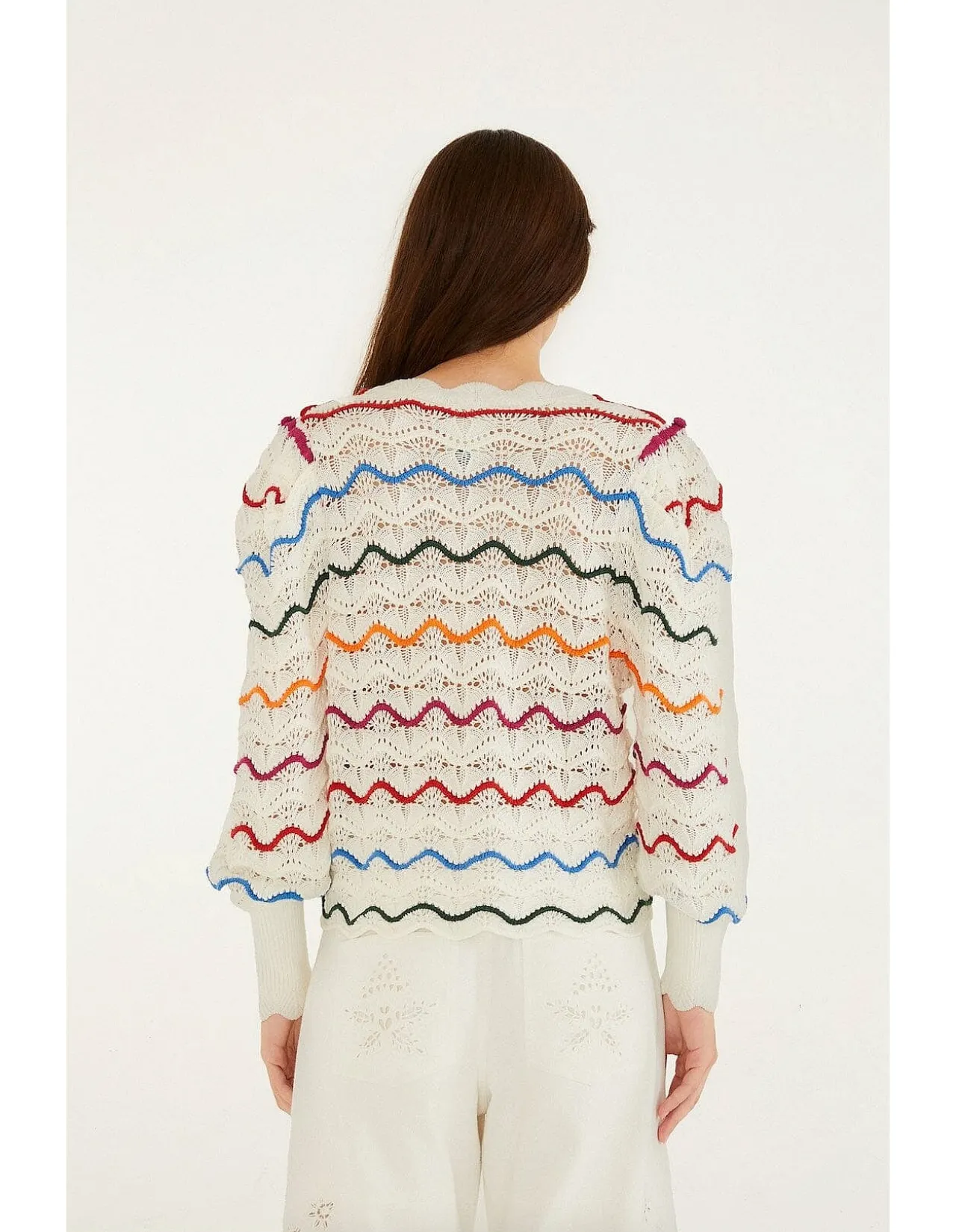 COLORFUL STRIPES KNIT CARDIGAN