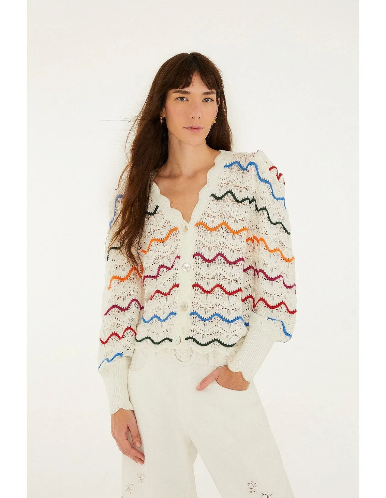 COLORFUL STRIPES KNIT CARDIGAN