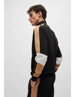 Colour-Blocked Zip-Up Sweatshirt
