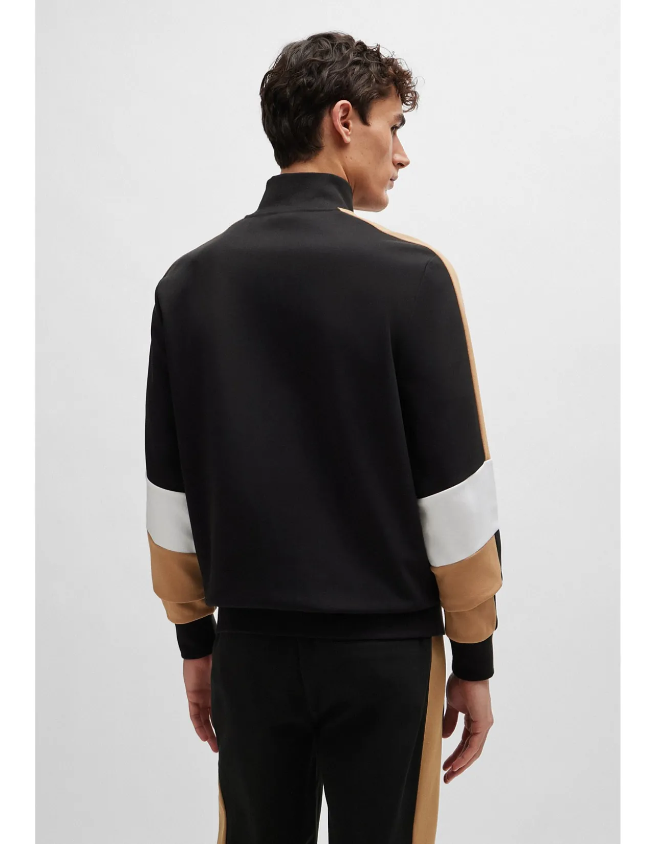 Colour-Blocked Zip-Up Sweatshirt