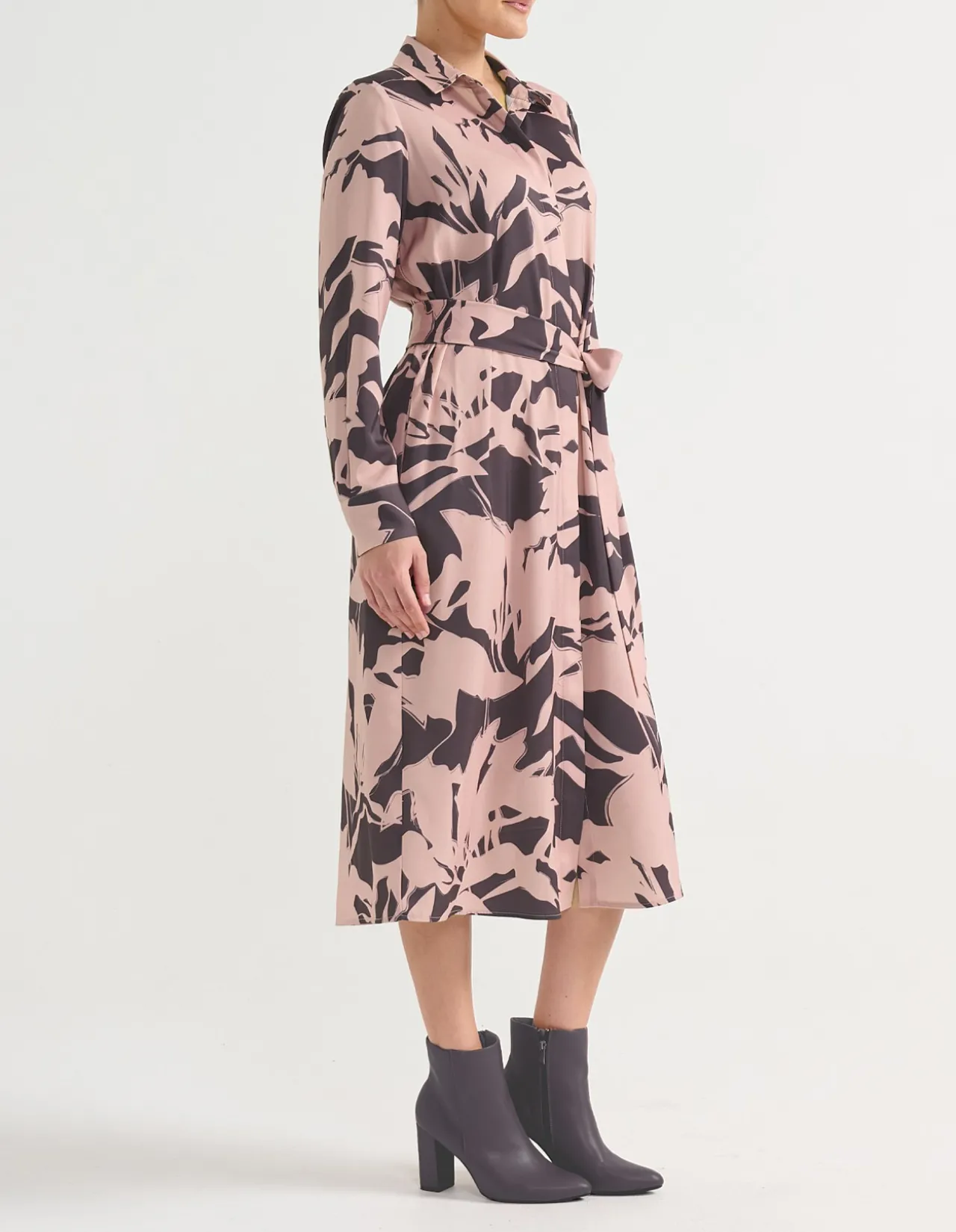 CONCEALED PLACKET SHIRT DRESS