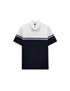 CONTRAST BLOCK STRIPE POLO