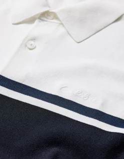 CONTRAST BLOCK STRIPE POLO
