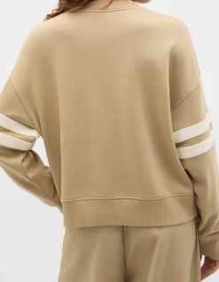CONTRAST DETAIL CREW NECK SWEAT