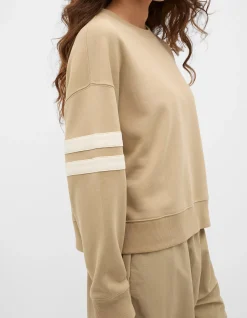 CONTRAST DETAIL CREW NECK SWEAT