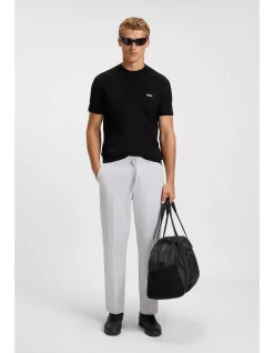 Contrast-logo knit sweater in a cotton blend