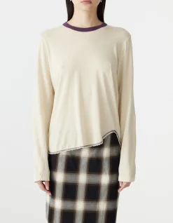 Contrast Scoop Hem long sleeve t-shirt