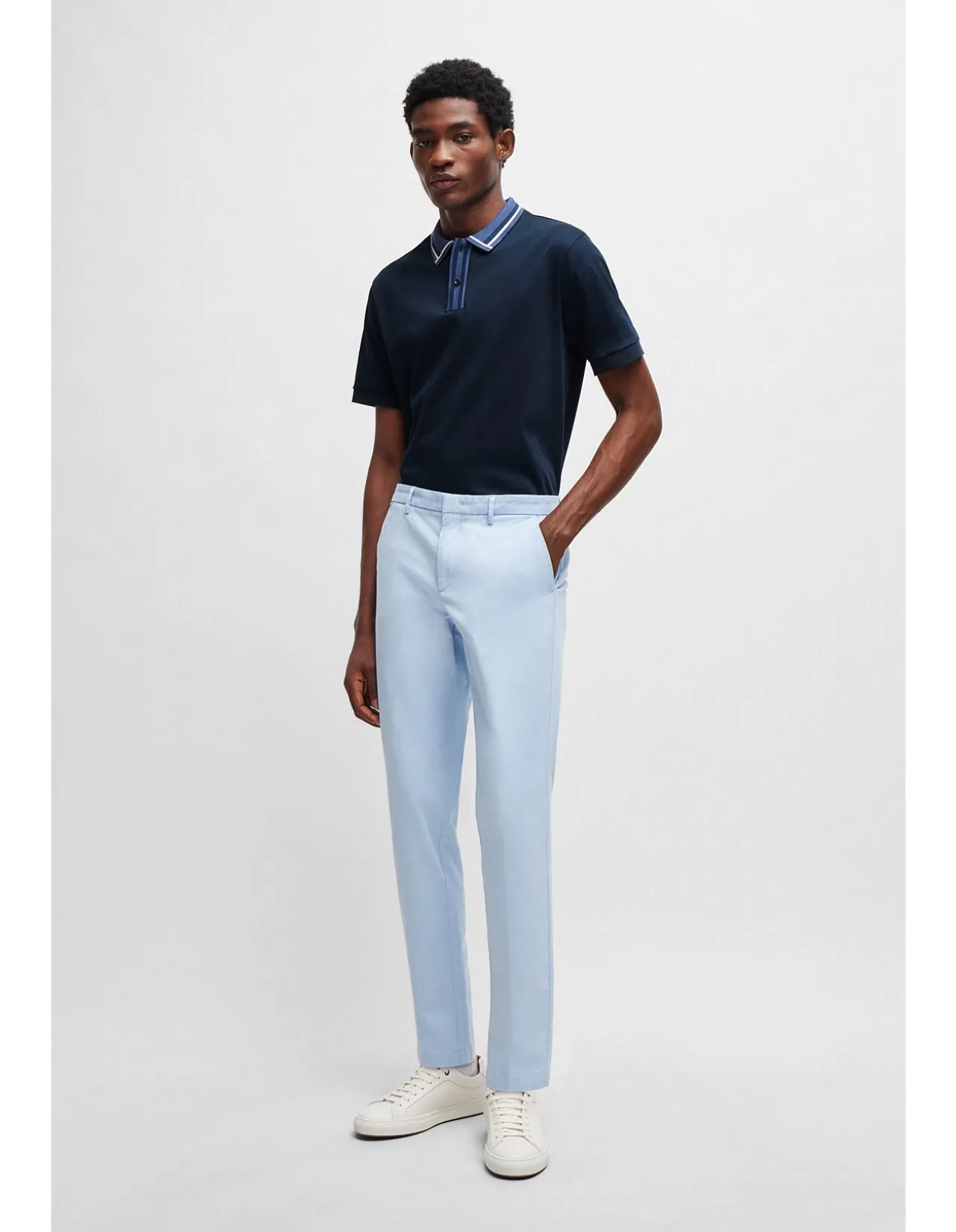 Contrast-Stripe Slim-Fit Polo Shirt