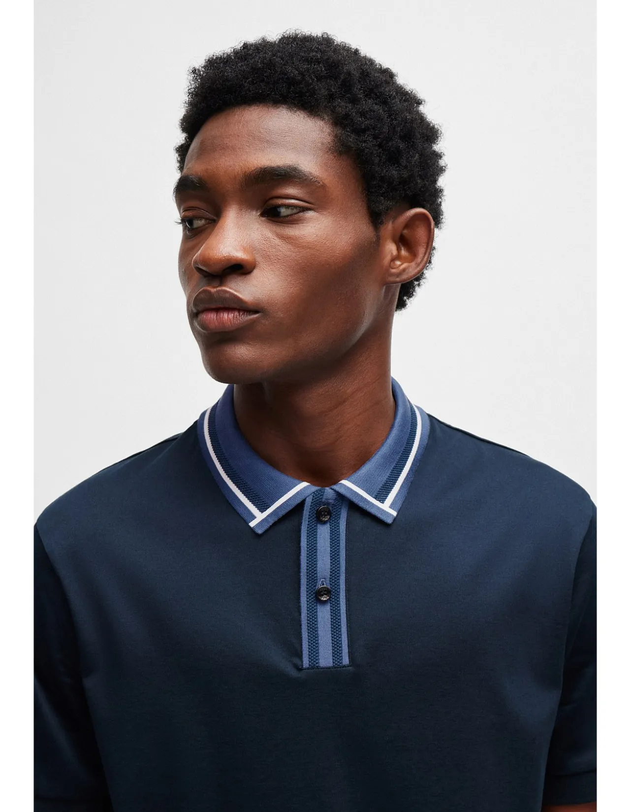 Contrast-Stripe Slim-Fit Polo Shirt