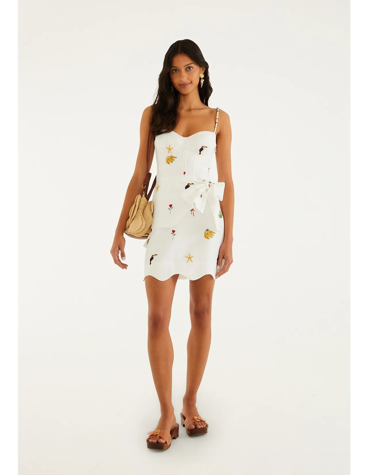 COOL DAY RELAXED OFF-WHITE SLEVELESS MINI DRESS