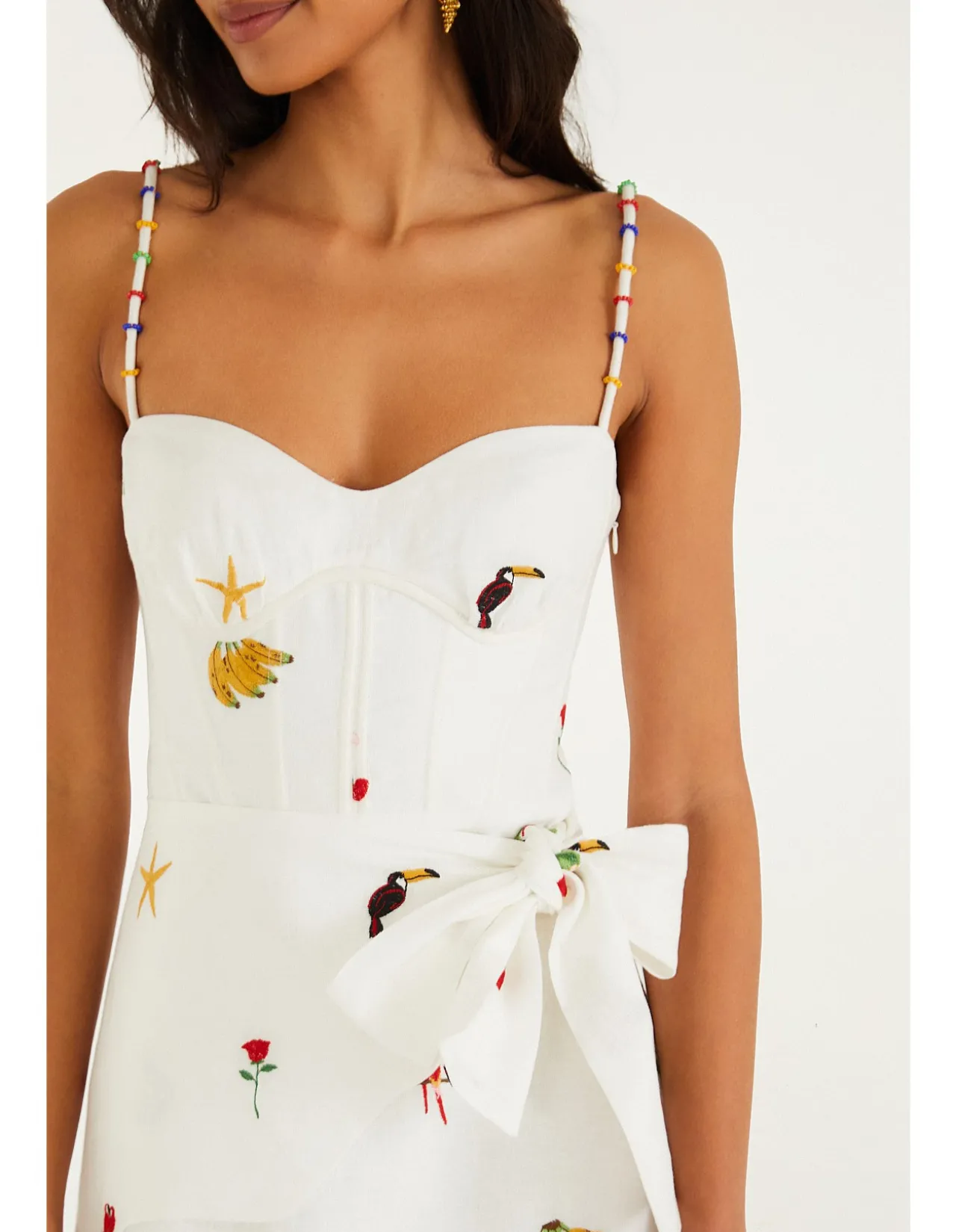 COOL DAY RELAXED OFF-WHITE SLEVELESS MINI DRESS