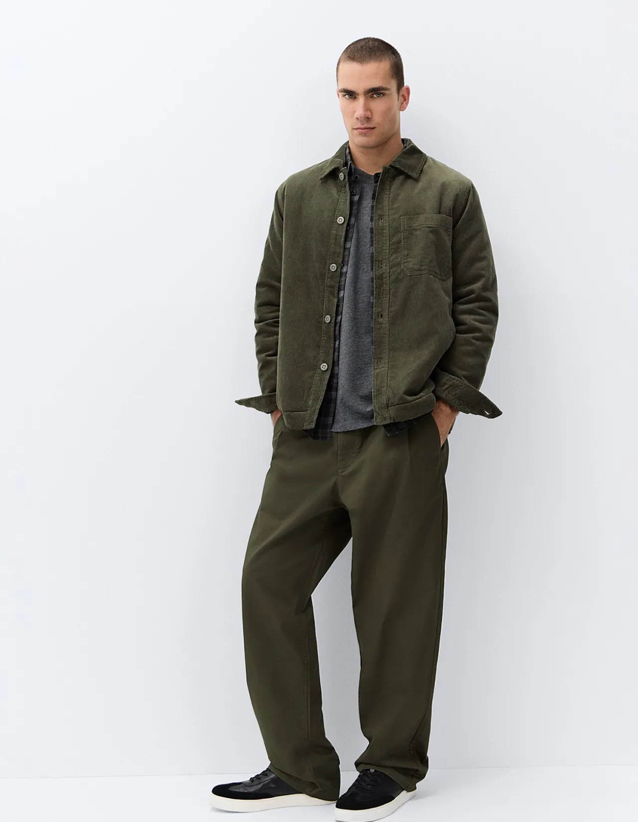 Cord Jacket: Cozy Relaxed Rugged in Plush Corduroy with Faux Sherpa Lining