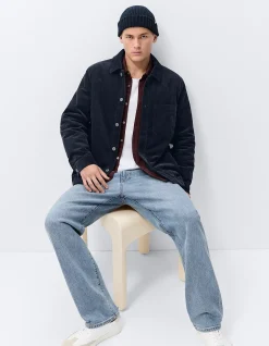 Cord Jacket: Cozy Relaxed Rugged in Plush Corduroy with Faux Sherpa Lining