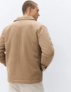 Cord Jacket: Cozy Relaxed Rugged in Plush Corduroy with Faux Sherpa Lining