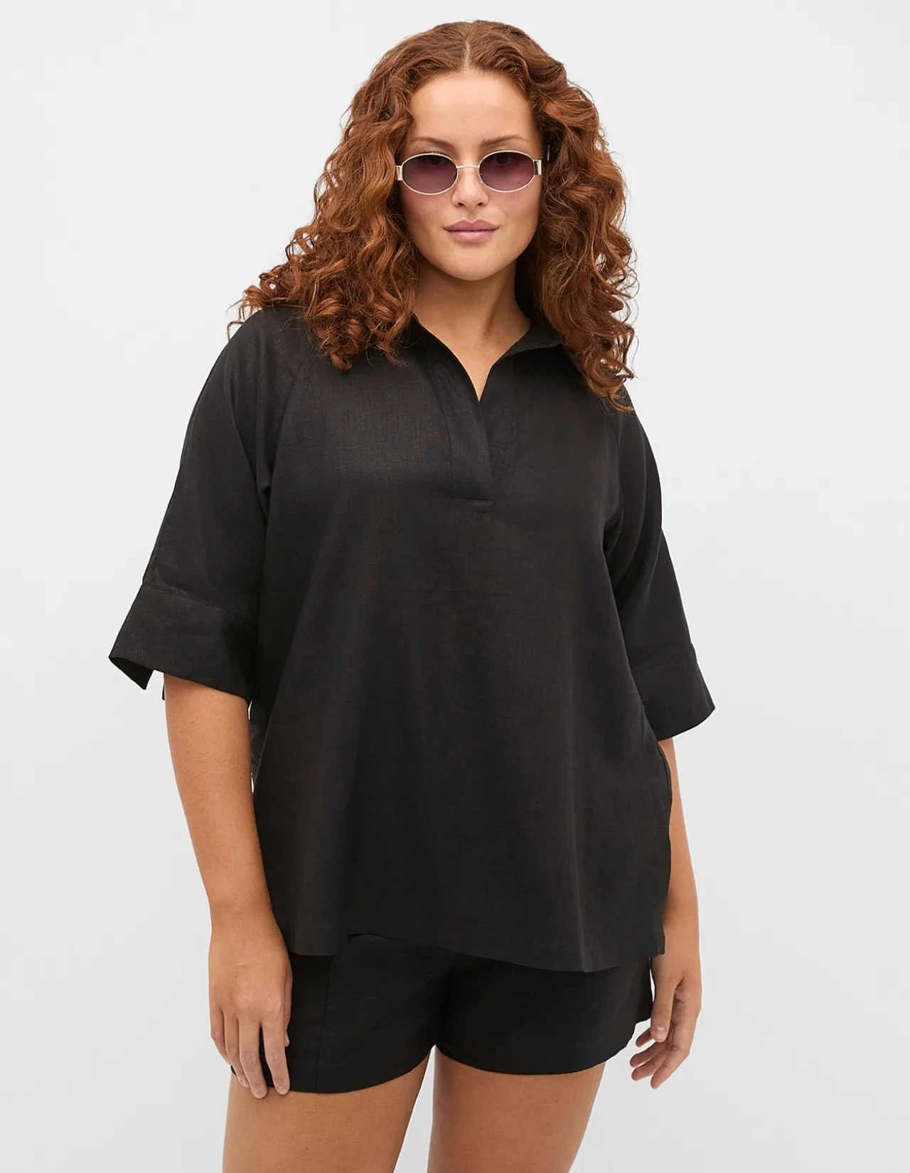 CORE LINEN HALF PLACKET POPOVER