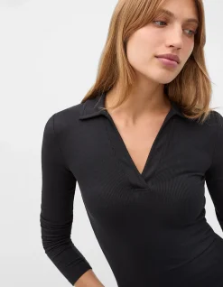 CORE RIB COLLARED TOP