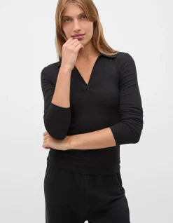 CORE RIB COLLARED TOP