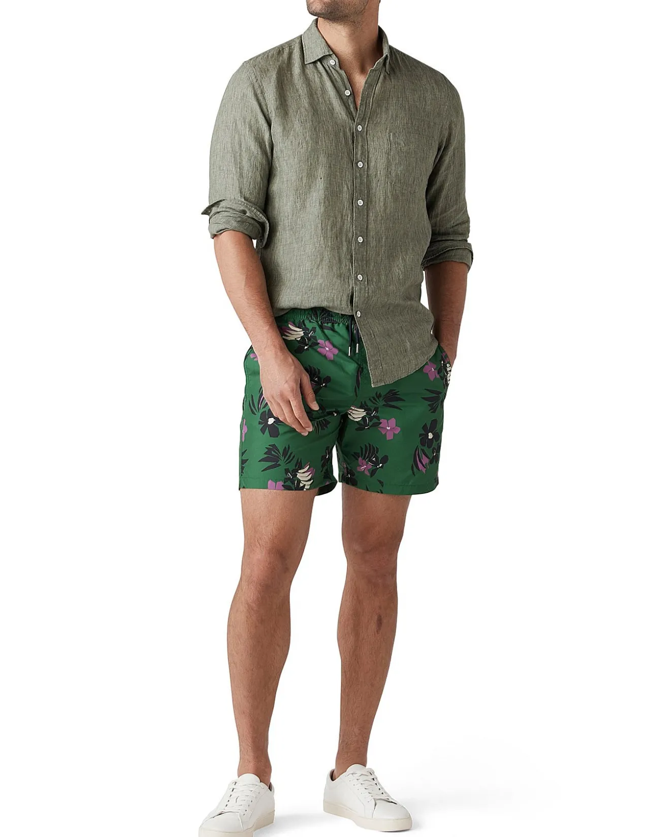 Coromandel Long Sleeve Sports Fit Shirt - Kelp