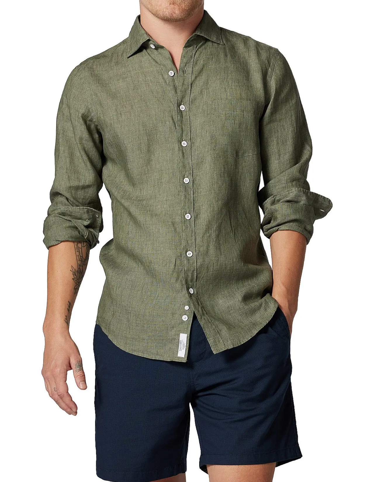Coromandel Long Sleeve Sports Fit Shirt - Kelp
