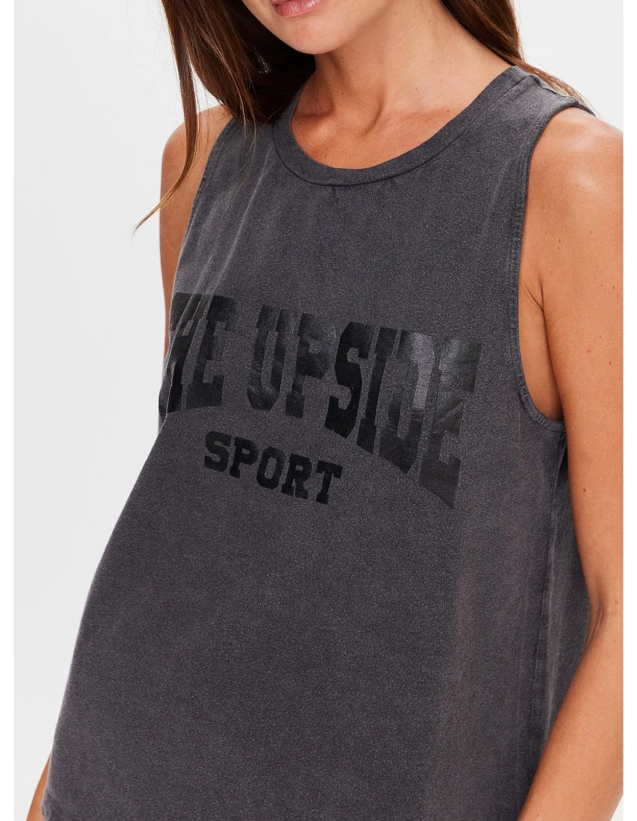 Cosmic Sarah Washed Black Logo Tank Top
