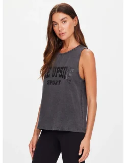 Cosmic Sarah Washed Black Logo Tank Top