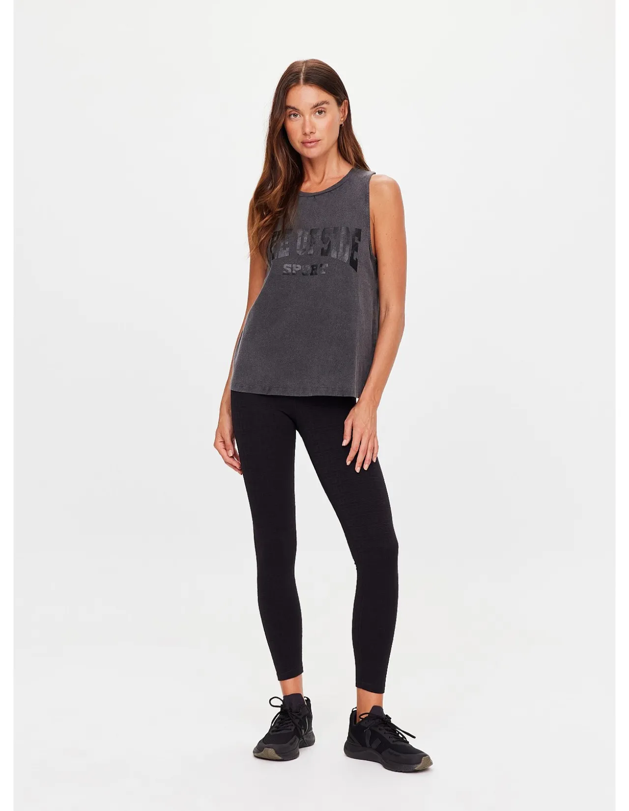 Cosmic Sarah Washed Black Logo Tank Top
