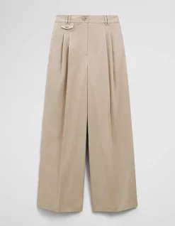 Cotton Blend Pleat Front Pant