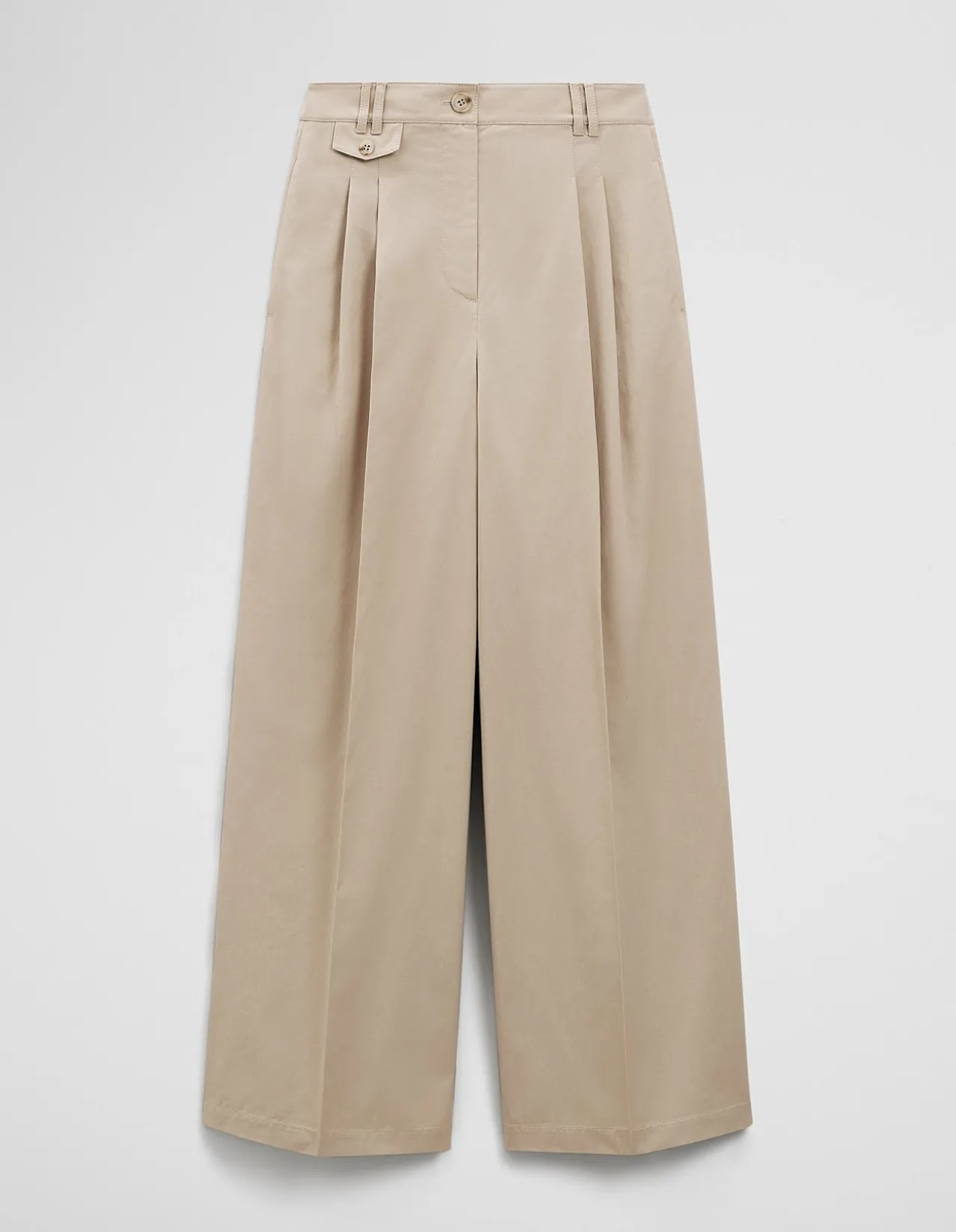 Cotton Blend Pleat Front Pant