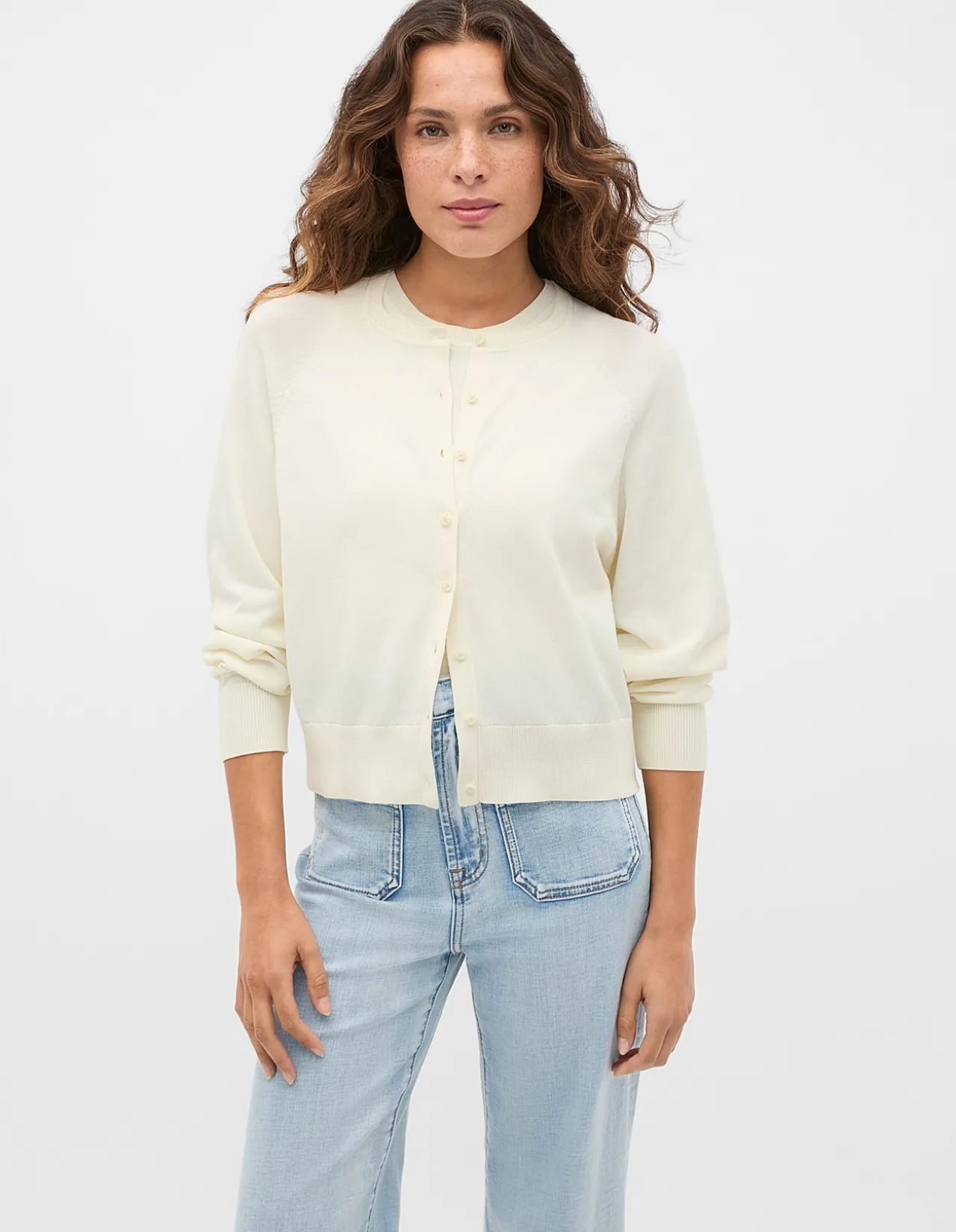 COTTON BLEND RAGLAN CARDIGAN