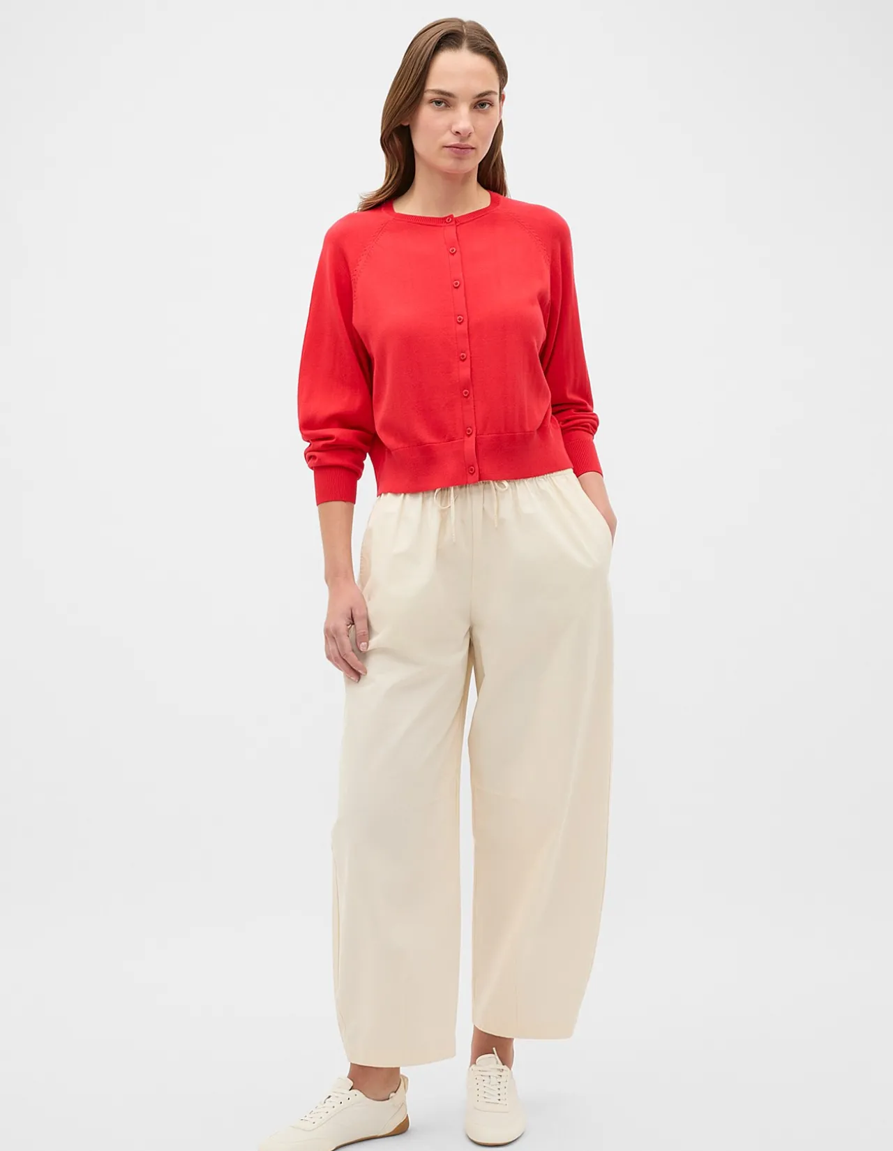 COTTON BLEND RAGLAN CARDIGAN