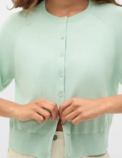 COTTON BLEND RAGLAN CARDIGAN