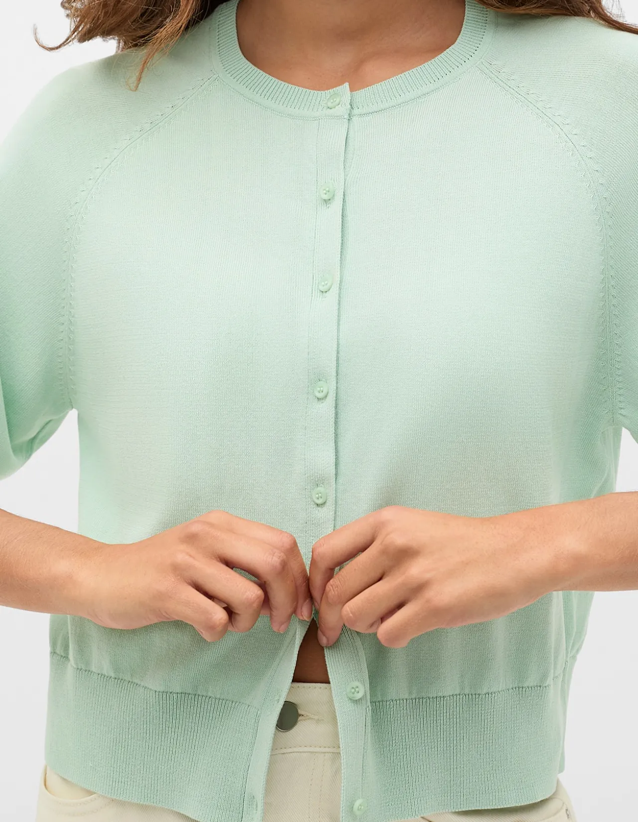 COTTON BLEND RAGLAN CARDIGAN