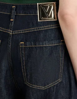 COTTON LYOCELL PINTUCK WIDE CROPPED JEAN