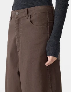 Cotton Twill Barrel Leg Pant