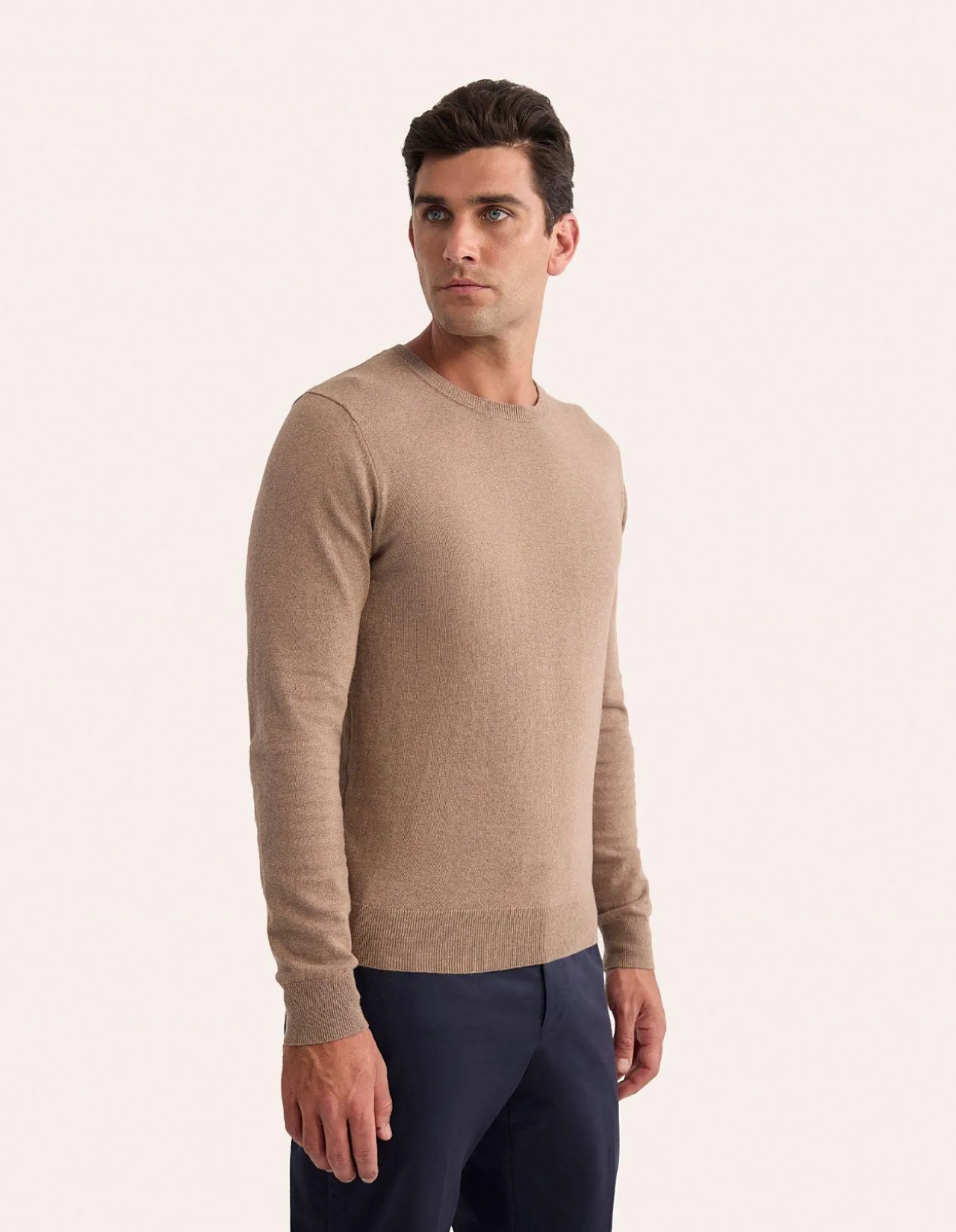 COTTON CASHMERE CREW NECK KNIT