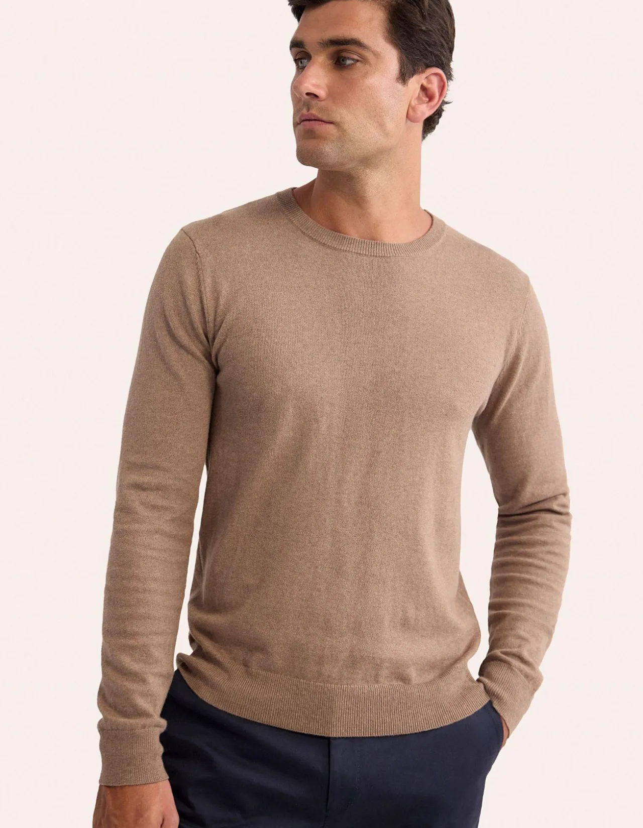 COTTON CASHMERE CREW NECK KNIT