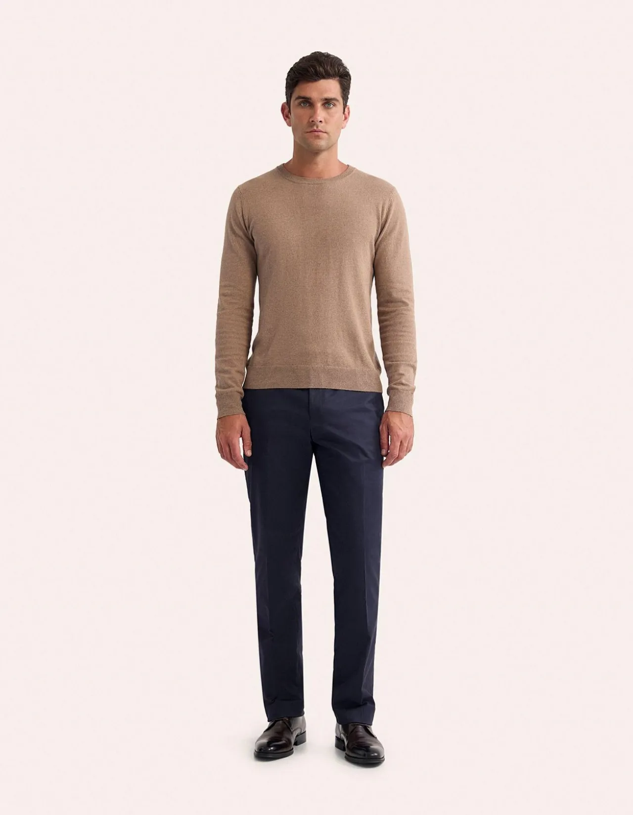 COTTON CASHMERE CREW NECK KNIT