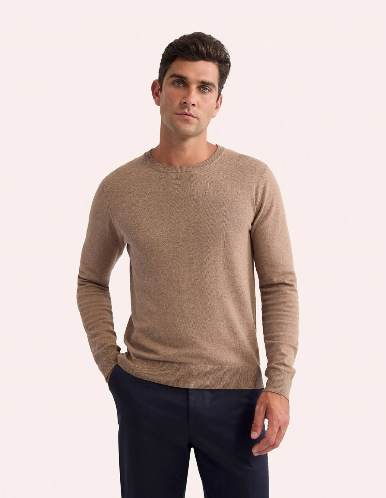 COTTON CASHMERE CREW NECK KNIT