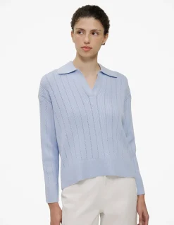 Cotton Cashmere Fine Cable Polo