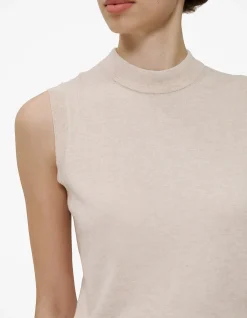 Cotton Cashmere Mock Neck Tank