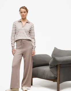 Cotton Cashmere Stripe Knit Polo