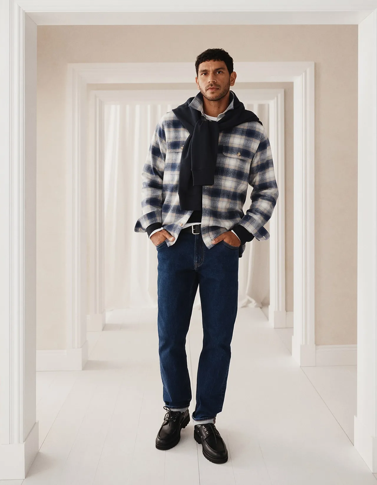 Cotton Flannel Check Overshirt