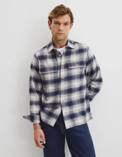 Cotton Flannel Check Overshirt
