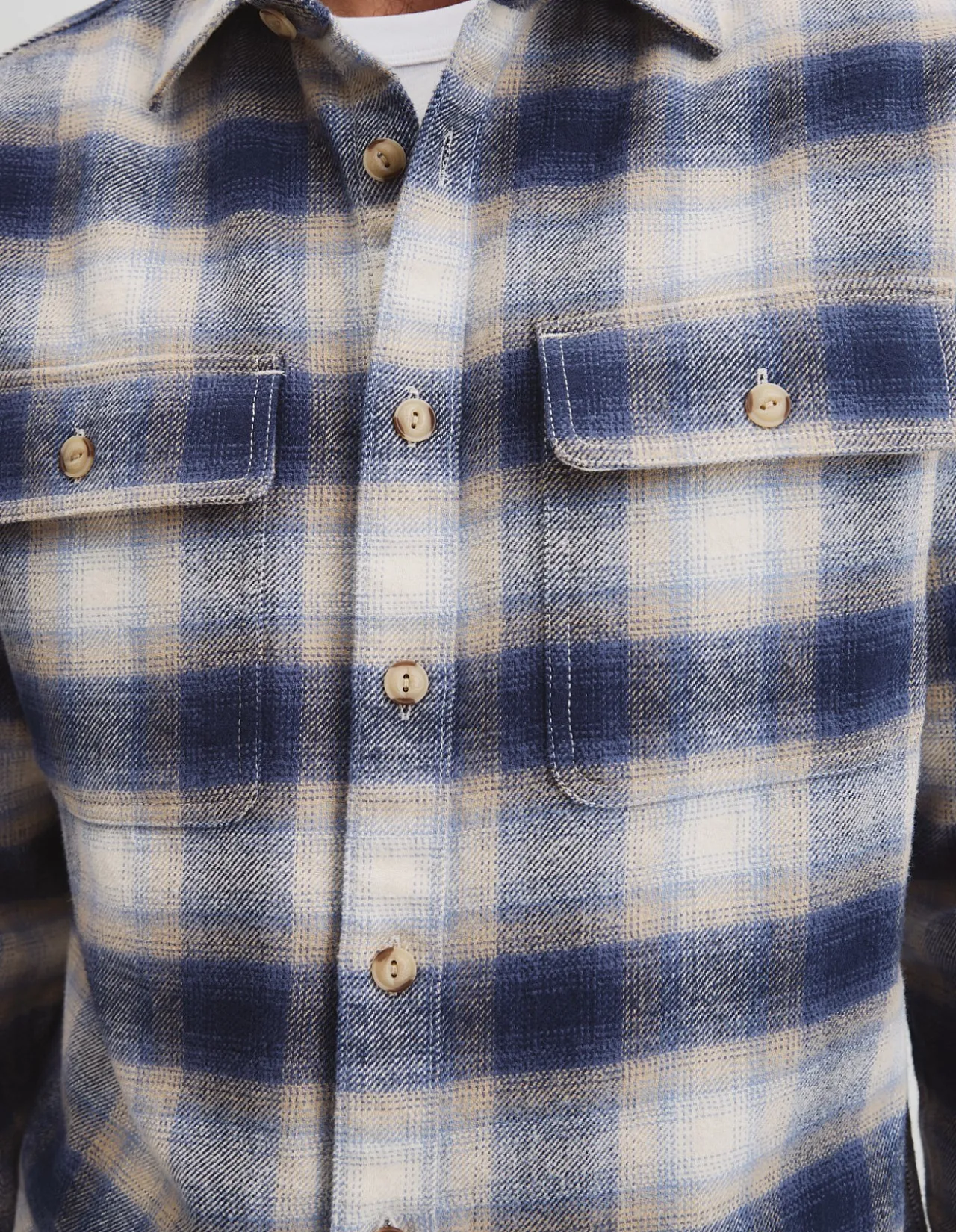 Cotton Flannel Check Overshirt