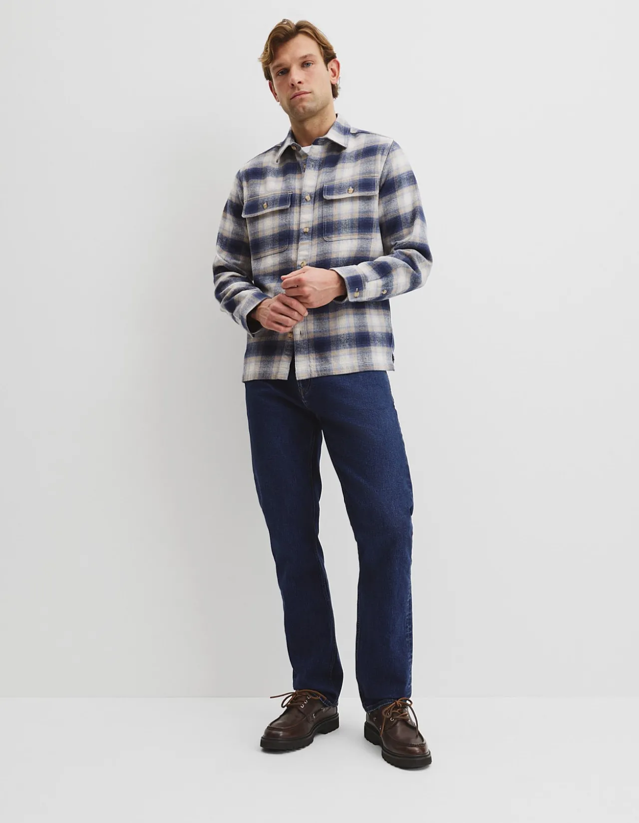 Cotton Flannel Check Overshirt