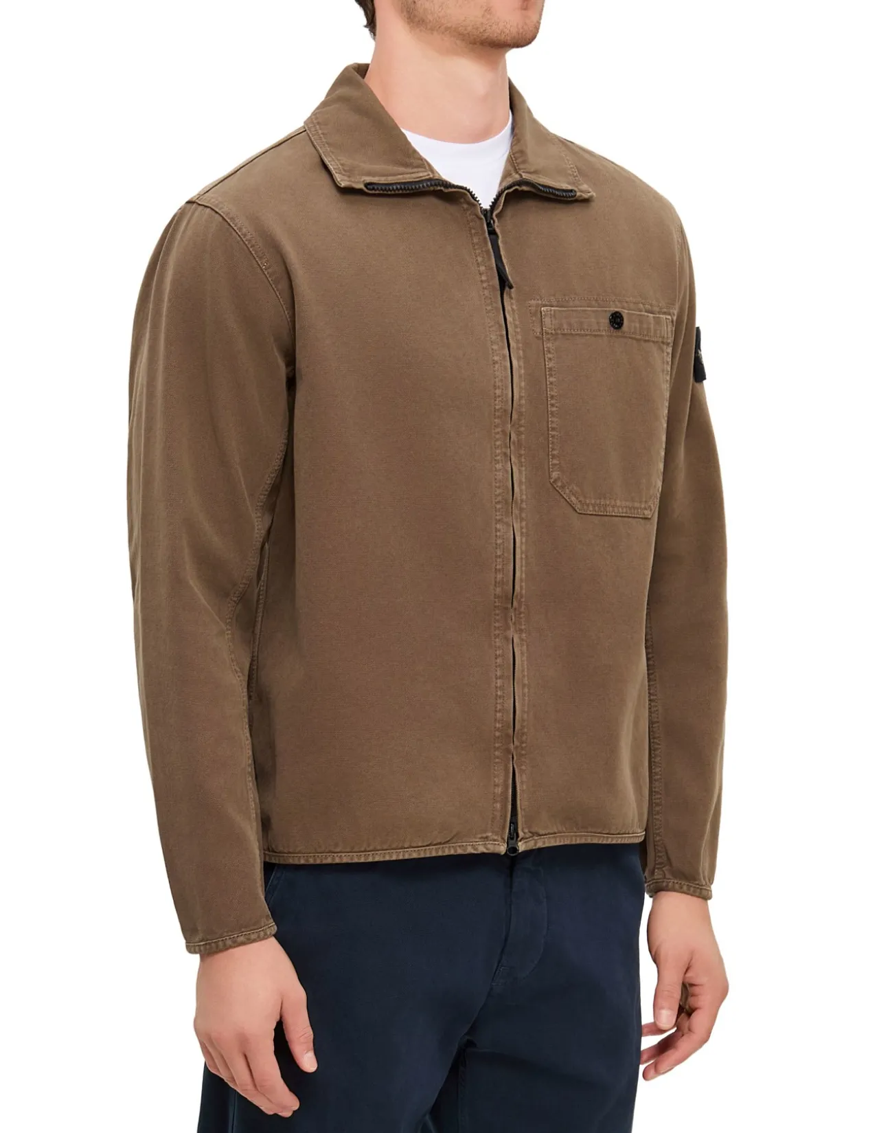 COTTON GARMENT DYED 'OLD' EFFECT SHIRT